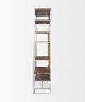 Morris Silver Metal & Solid Mango Wood 6 Tier Shelving Unit -3