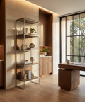 Morris Silver Metal & Solid Mango Wood Shelving Unit 
