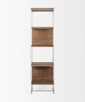 Morris Silver Metal & Solid Mango Wood Shelving Unit -2