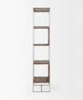 Morris Silver Metal & Solid Mango Wood Shelving Unit -3