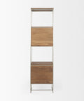 Morris Silver Metal & Solid Mango Wood Shelving Unit -4