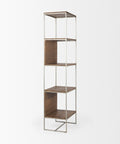 Morris Silver Metal & Solid Mango Wood Shelving Unit -5