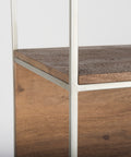 Morris Silver Metal & Solid Mango Wood Shelving Unit -6