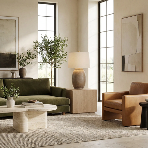 Naima Brown Wood Look Table Lamp