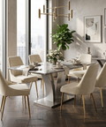 Napoli Light Grey Faux Marble Dining Table