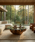 Natura Round Root Live Edge Teak Coffee Table