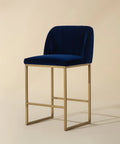 Nevin Blue Modern Upholstered Counter Stool -1