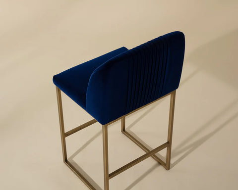 Nevin Blue Modern Upholstered Counter Stool -2