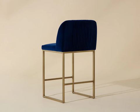 Nevin Blue Modern Upholstered Counter Stool -3