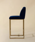 Nevin Blue Modern Upholstered Counter Stool -4