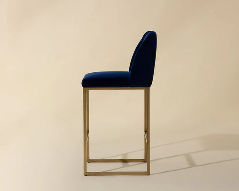Nevin Blue Modern Upholstered Counter Stool -4