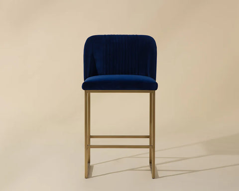 Nevin Blue Modern Upholstered Counter Stool -5