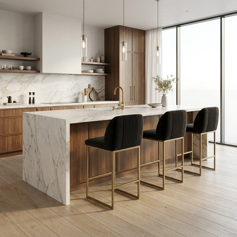 Nevin Grey Modern Upholstered Counter Stool 