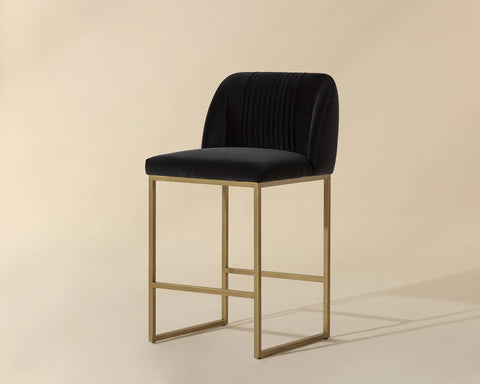 Nevin Grey Modern Upholstered Counter Stool 