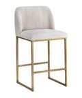 Nevin Muslin Modern Upholstered Counter Stool-1