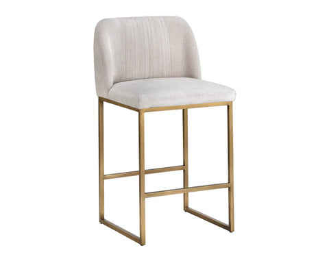 Nevin Muslin Modern Upholstered Counter Stool-1
