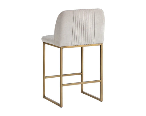 Nevin Muslin Modern Upholstered Counter Stool-2