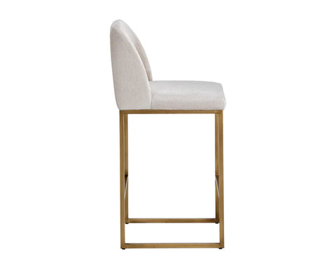 Nevin Muslin Modern Upholstered Counter Stool-3