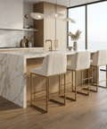 Nevin Muslin Modern Upholstered Counter Stool