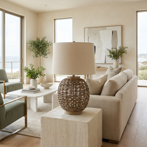 Noa Natural Woven Rope Table Lamp