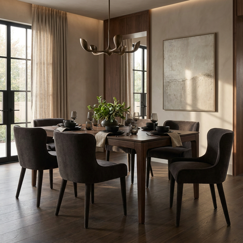 Nolan Charcoal Upholstered Dining Chair - Mercana