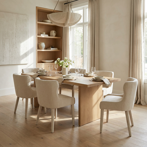 Nolan Cream Upholstered Dining Chair Mercana