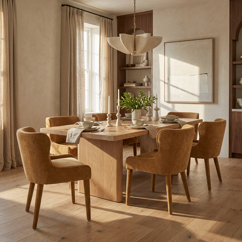 Nolan Rust Upholstered Dining Chair Mercana