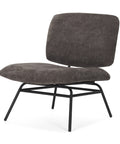 Nora Charcoal Fabric & Matte Black Metal Accent Chair -1