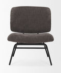 Nora Charcoal Fabric & Matte Black Metal Accent Chair -2
