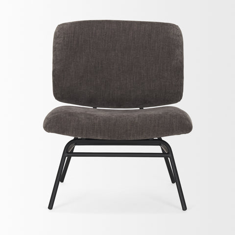 Nora Charcoal Fabric & Matte Black Metal Accent Chair -2