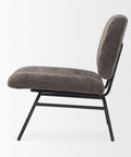 Nora Charcoal Fabric & Matte Black Metal Accent Chair -3