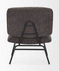 Nora Charcoal Fabric & Matte Black Metal Accent Chair -4
