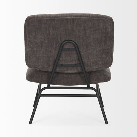 Nora Charcoal Fabric & Matte Black Metal Accent Chair -4