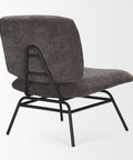 Nora Charcoal Fabric & Matte Black Metal Accent Chair -5