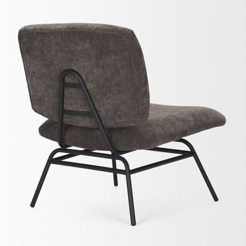 Nora Charcoal Fabric & Matte Black Metal Accent Chair -5
