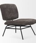 Nora Charcoal Fabric & Matte Black Metal Accent Chair -6