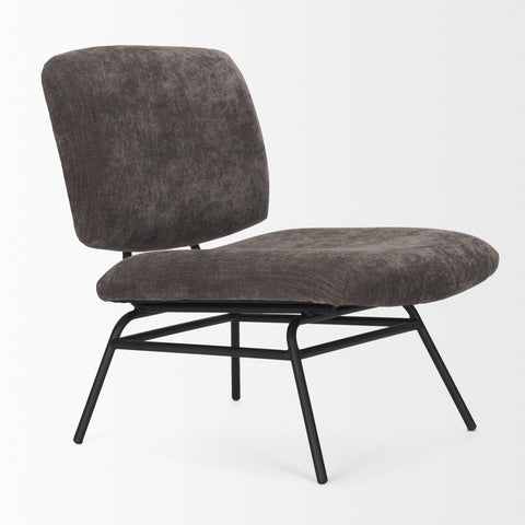 Nora Charcoal Fabric & Matte Black Metal Accent Chair -6