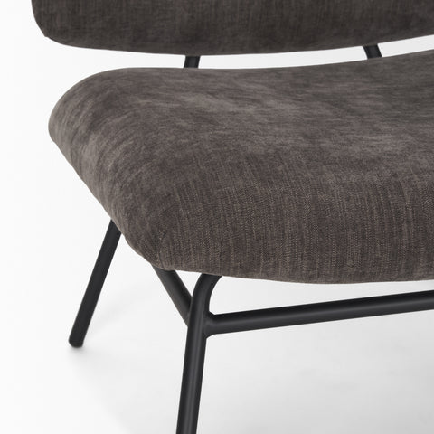 Nora Charcoal Fabric & Matte Black Metal Accent Chair -7