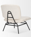 Nora Cream Fabric & Matte Black Metal Accent Chair-5