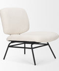 Nora Cream Fabric & Matte Black Metal Accent Chair-6