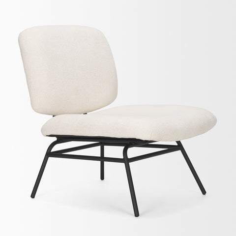 Nora Cream Fabric & Matte Black Metal Accent Chair-6
