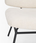 Nora Cream Fabric & Matte Black Metal Accent Chair-7