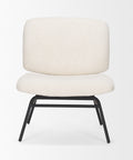 Nora Cream Fabric & Matte Black Metal Accent Chair -2