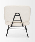 Nora Cream Fabric & Matte Black Metal Accent Chair -4