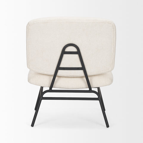 Nora Cream Fabric & Matte Black Metal Accent Chair -4