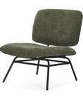 Nora Forest Green Fabric & Matte Black Metal Accent Chair -1