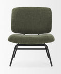 Nora Forest Green Fabric & Matte Black Metal Accent Chair -2