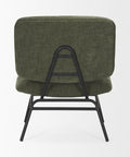 Nora Forest Green Fabric & Matte Black Metal Accent Chair -4