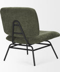 Nora Forest Green Fabric & Matte Black Metal Accent Chair -5