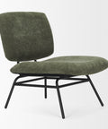 Nora Forest Green Fabric & Matte Black Metal Accent Chair -6